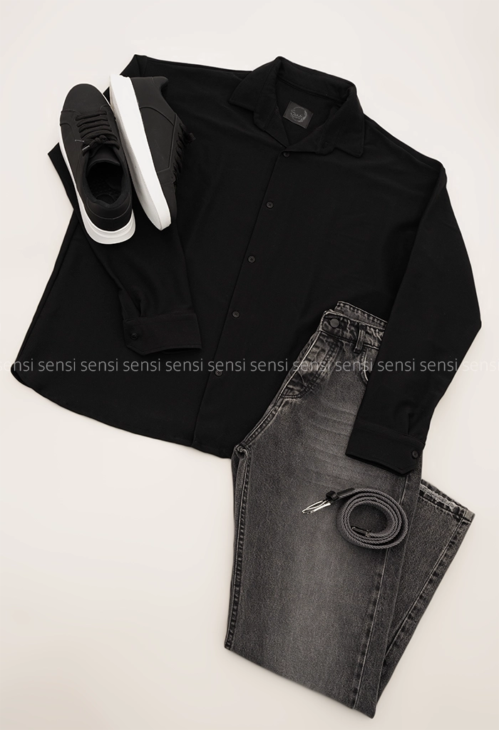 پیراهن مردانه جلو دکمه کج راه کد20000059